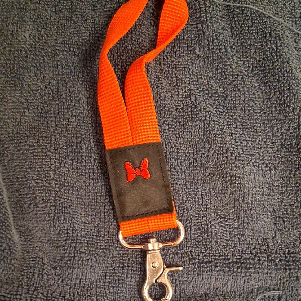 Men's Orange Lanyard Key Holder with Clip